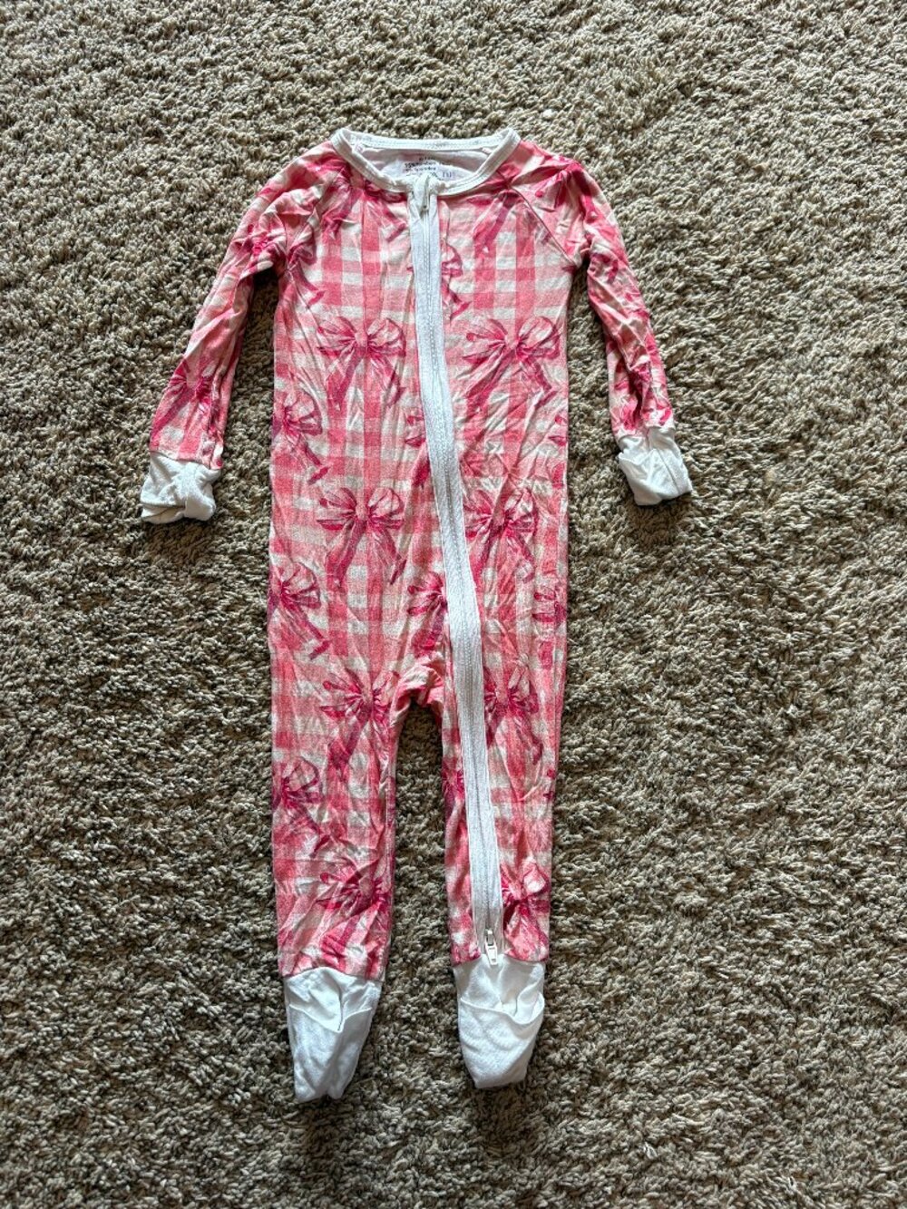 Amazon pink gingham bow bamboo pajamas